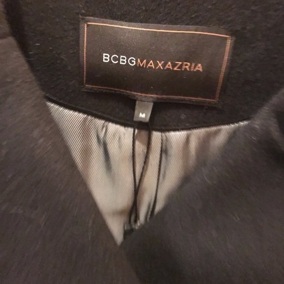 BCBG Double Breasted Wool Jacket Cropped Black - Picture 2 of 5